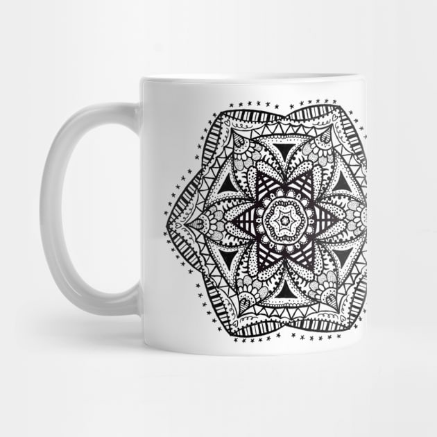 black and white mandala by mrnart27